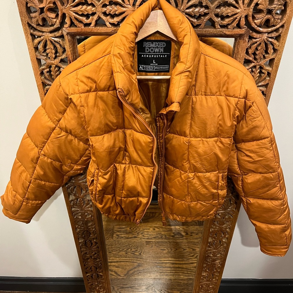 “REMIXED DOWN” BURNT ORANGE PUFFER - size L - Like New